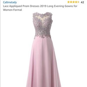 Lace Appliquéd Prom Dress Evening Gown Blush Pink